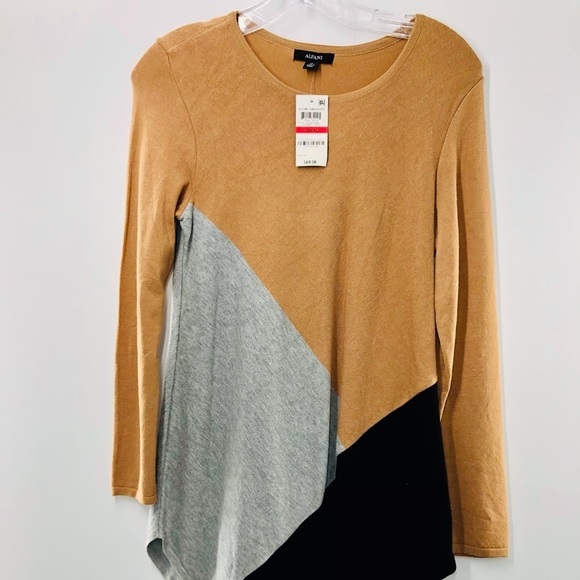 Alfani Asymmetric Multi Color Block Print Tunic - Picture 1 of 5